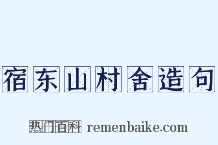 宿东山村舍造句是什么意思的图片